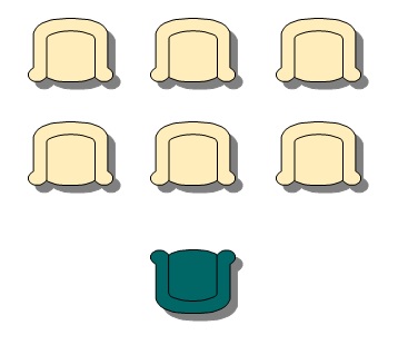 Chairs in a teacher arrangement